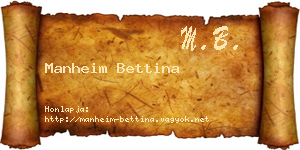 Manheim Bettina névjegykártya